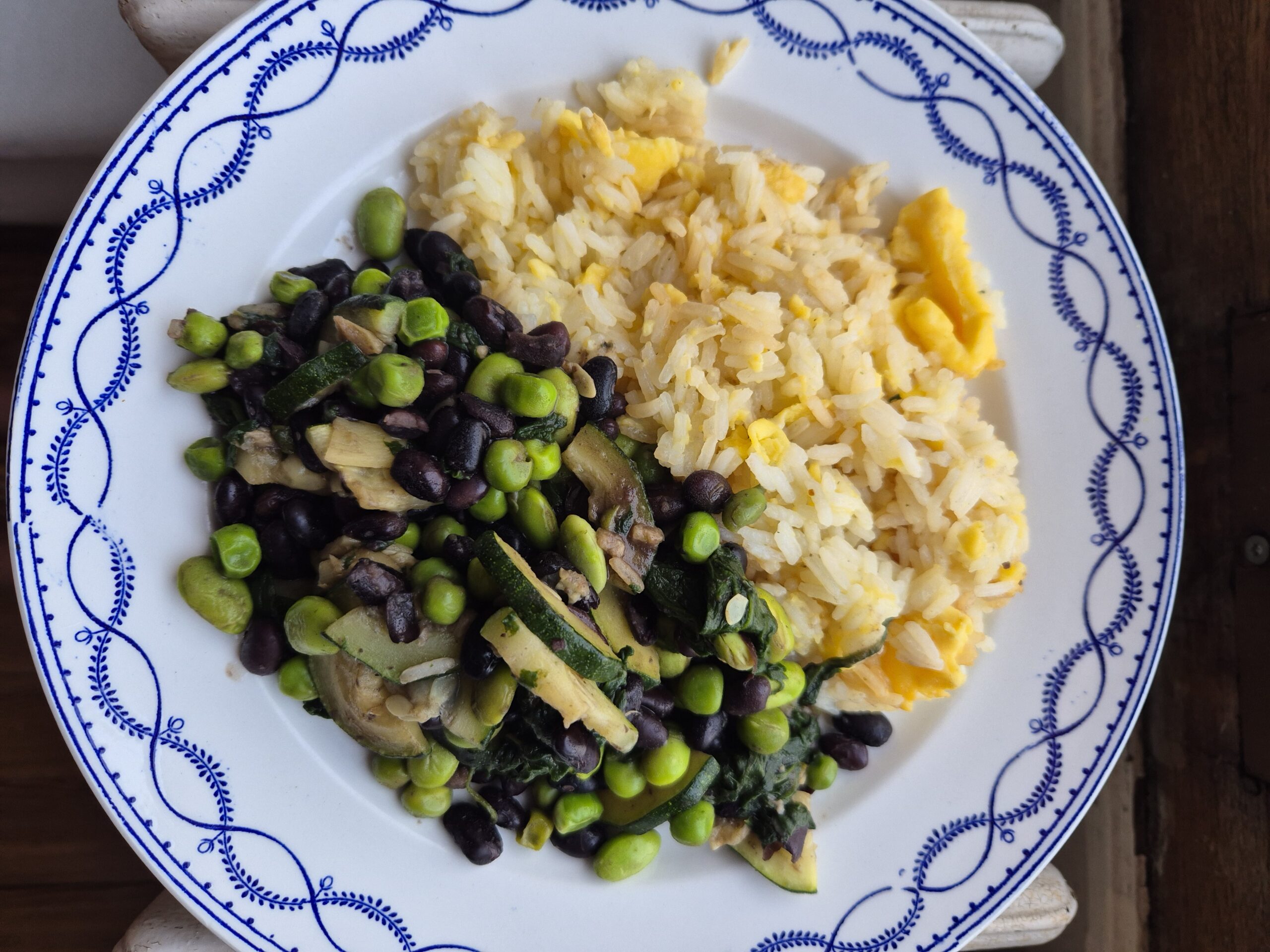 Egg Fried Rice, Black beans & Edamame